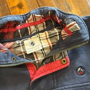 Mens Southern Proper Navy Jacket with Red Accents Size Small